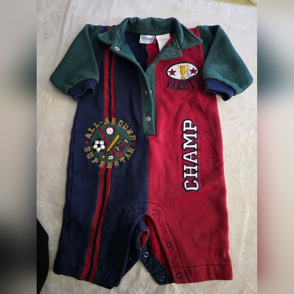 Nannette Red and Navy Baby Outfit
